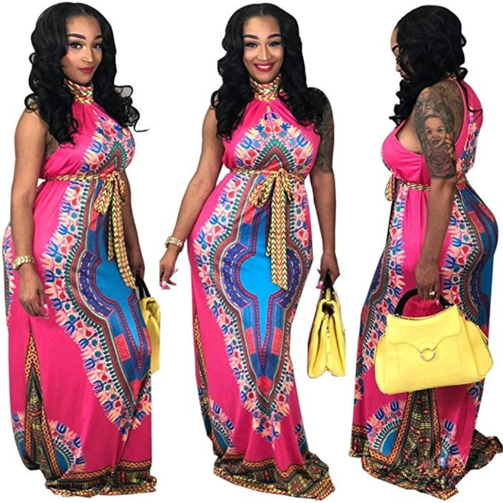 African ankara dashiki maxi dress sexy stretchy